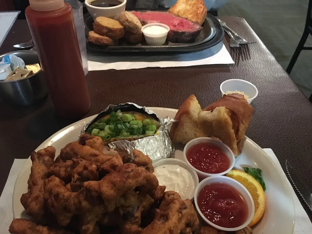 12 Oz Sirloin and Shrimp Deep Fried